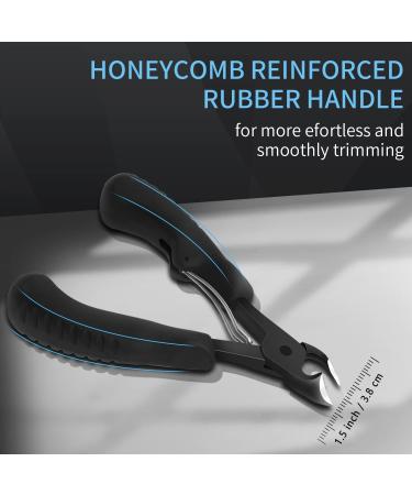 Professional Podiatrist Toenail Clippers - Super Sharp Stainless Steel Cutters for Thick & Ingrown Nails - Ideal for Men, Women, and Seniors - Black Updated Design - Buy Online on SooperMarket.com