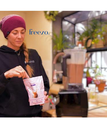 Freezochino Lite Iced Coffee Frappe Latte - No Sugar Added 155 Cal - 1 Lb Bag - Makes 8-10 Servings - Instant Coffee Drink Mix for Blended Frappes - Serve Cold - Buy Online on SooperMarket.com