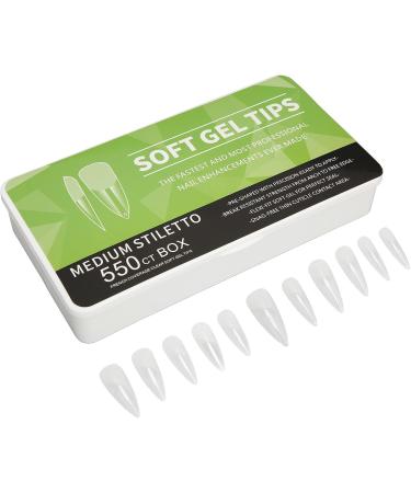 550 Tablets Long Clear Nails Ultra Thin Clear Stiletto Fake Nails Set Long Full Cover Almond Shaped with Rhinestones Designs for Wedding Dating Party Acrylic Nail Tips Kit - Buy Online on SooperMarket.com