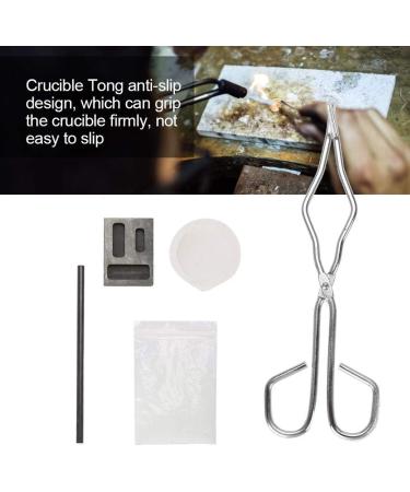 Salmue Graphite Crucible Set - Melting Kit with Ingot Mold, Silica Crucible, Graphite Rod, 25cm Tong for Gold, Silver, Platinum - Buy Online on SooperMarket.com