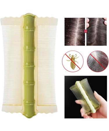 AMZLORD C84omb Double-sided Scalp Massage Comb Fine Tooth Hair Nit Comb Lice Comb Flea Lice Removal Bamboo Shape for Cats Dogs Green - Buy Online on SooperMarket.com