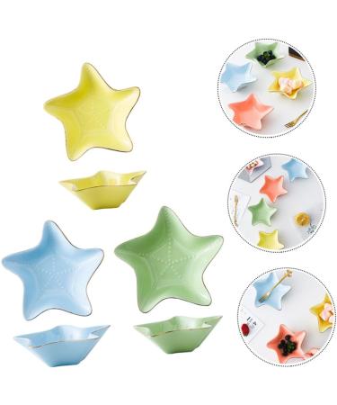 MAGICLULU Games Elderly 3 Pcs Sauce and Vinegar Dish Ceramics Flower Sauce re-usable Household Dipping Dish 11X11X3.2CM Assorted Color - Buy Online on SooperMarket.com