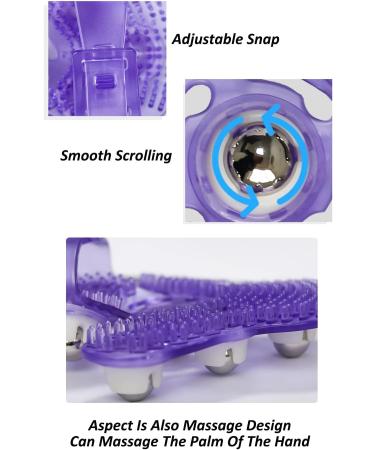 Topwon Palm Shaped Massage Glove - 360-Degree Metal Roller Ball for Cellulite Reduction - Purple - Buy Online on SooperMarket.com