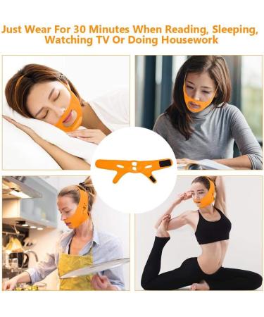 Facelift Slimming Belt for Women Double Chin Reducer V Line Cheek Lift Thin Mask Strap Anti Wrinkle Bandage (Orange) - Buy Online on SooperMarket.com