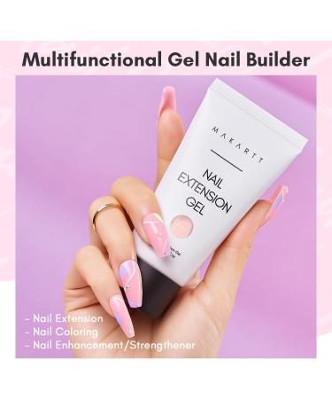 Makartt 50ML Poly Nail Gel Builder Extension Gel - White Pink Nude Clear Rosy Gel for DIY Salon Design - Quality-VIP - Buy Online on SooperMarket.com