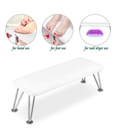 Professional Non-Slip Nail Arm Rest Cushion - White Microfiber Leather - Buy Online on SooperMarket.com