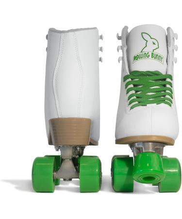 RollingBunny High-Top PU Leather Roller Skates - Women/Girls, White, US 6.5 (W6.5-W7) - Buy Online on SooperMarket.com