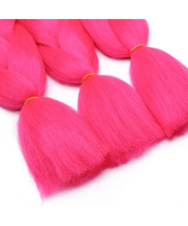 Tess Braids Extensions 60 cm - Jumbo KanCalon Ombre Hair Braids (Black/Pink) | 100g Bundle for Single-Laid Box Braids - Buy Online on SooperMarket.com