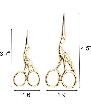 Acronde 2PCS Vintage Stork Shape Sewing Scissors - Stainless Steel Tailor Scissors for Embroidery, Craft, and Everyday Use (Gold) - Buy Online on SooperMarket.com