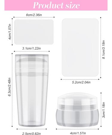 EBANKU 2PCS Clear Blue Silicone Nail Art Stamper Set with Scraper Tools for DIY Beauty Nail Art - French Smile Line Design (Transparent) - Buy Online on SooperMarket.com