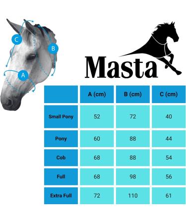 Masta Equine Fly Mask - Full-Face & Nose Coverage Eye Clearance Durable Mesh Midge-Proof UV Protection Adjustable Fit & Soft Fleece Edge - Horse Comfort Design with 70% UV Blocking SMPONY Grey Full Grey - Buy Online on SooperMarket.com