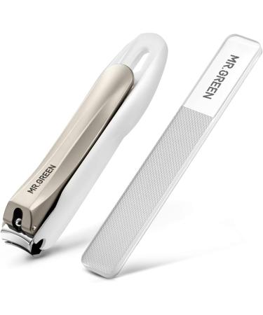 MR.GREEN Nail Clippers Anti Splash Fingernail Cutter Stainless Steel  - M+Nano Glass File