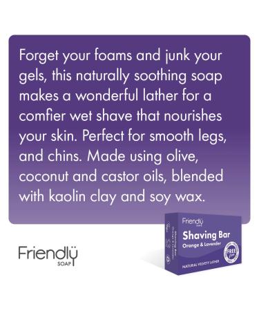Organic Orange Lavender Shaving Bar - 95g | Luxurious Eco-Friendly Shaving Soap for Men & Women - Buy Online on SooperMarket.com