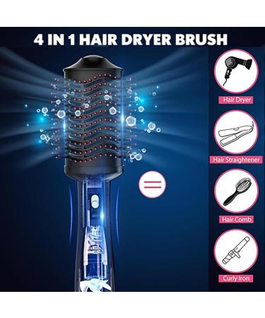4-in-1 Hot Air Brush Hair Straightener & Styler for All Hair Types Blow Dryer Volumizer & Styling Tool - Buy Online on SooperMarket.com