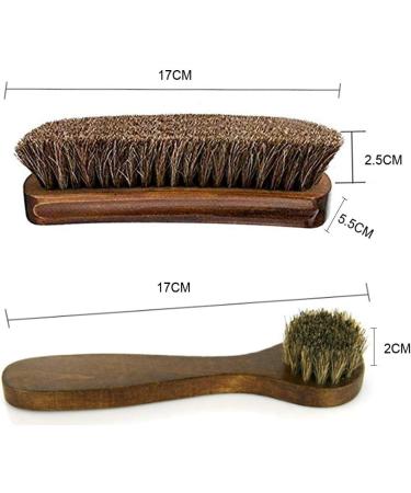 Set of 2 Wooden Shoe Brushes with Horse Hair Bristles - Shoe Shine, Clean, Buff, and Polish Shoes, Sofas, Bags, and Furniture - Buy Online on SooperMarket.com