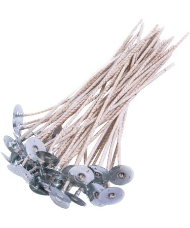 100pcs ECO Wicks for Soy Candles, 8 inch Pre-Waxed Candle Wick for Candle Making,Thick Candle Wick with Base