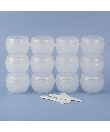 LONGWAY 1 Oz Little Plastic Jars with Lids and Liners - Pack of 12 Clear | Travel Cream Containers for Salves, Lotions, and Cosmetics - Buy Online on SooperMarket.com