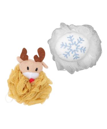 PRETYZOOM 4 Pcs Bath Ball Shower Ball Loofah Bath Sponge Body wash Sponge Bath Scrub Brush Bath Back Scrubber Puff Shower Sponge Mesh Pouf Body exfoliating Scrubber Child tub or Soft Assorted Colorx2pcs 18x13cmx2pcs