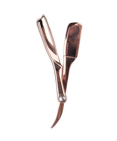 Men's rasier knife with blade holder professional hairdresser rasier knife premium quality rasier meter save time wide use for men (rose gold)