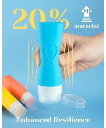 Upgrade Your Travel: Leak-Proof 5-Pack Toiletry Bottles & TSA Approved Bag - Colorful Labels Included - Buy Online on SooperMarket.com