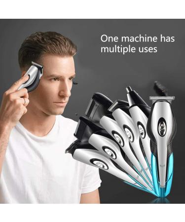 JewelryWe 11-in-1 Men's Shaver & Trimmer Grooming Kit - Waterproof Cordless Beard & Nose Hair Groomer - Buy Online on SooperMarket.com
