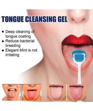 Probiotic Tongue Cleaning Gel Set with Tongue Scraper and Brush Kit - Mint Flavor | Oral Hygiene Brush and Tongue Cleaner Set - Buy Online on SooperMarket.com