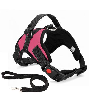 Musonic No Pull Dog Harness Breathable Adjustable Comfort Free Lead Included for Small Medium Large Dog Best for Training Walking S Pink S (Pack of 1) Pink