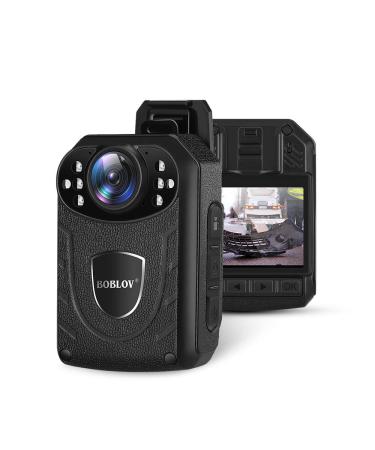BOBLOV KJ21 Body Camera, 1296P Body Wearable Camera Support Memory Expand Max 128G 8-10Hours Recording Police Body Camera Lightweight and Portable Easy to Operate Clear NightVision (32GB)
