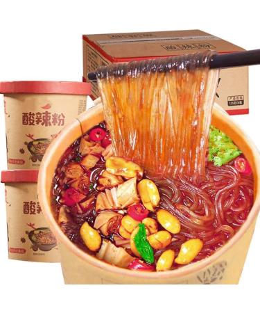 Spicy and sour powder in barrel 120g Hot and Sour Noodles Instant Noodles Chongqing Specialty Snacks Sweet Potato Noodles Spicy snacks Food substitute Instant Spicy Vermicelli (10 barrel) - Buy Online on SooperMarket.com