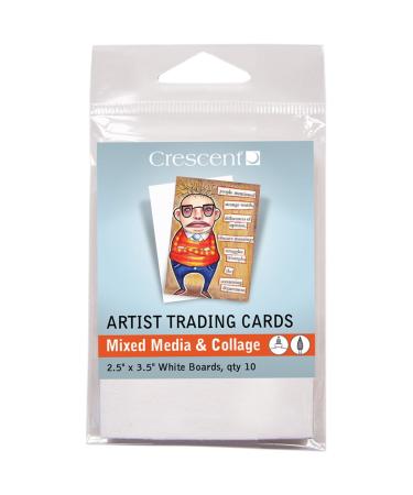 Crescent Cardboard Artist Mixed Media & Collage Trading Cards (10 Pack), 2.5" by 3.5", White
