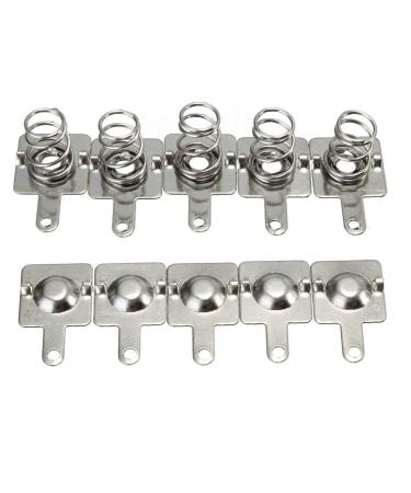 YXQ 100Pairs AA Battery Spring Plate Set Contact Positive Negative Conversion Silver Tone