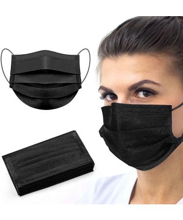 Disposable Face Masks  100 Packs Face Masks Disposable Masks-Black 100pcs - Buy Online on SooperMarket.com