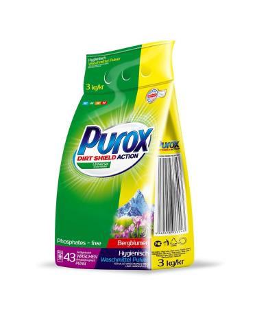 PUROX COLOR&WHITE (43 WL) washing powder in foil bag detergent 3 kg Color&White 3 kg (1 pack)