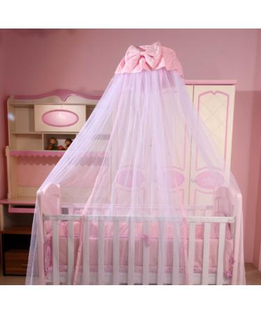 CdyBox Pink Mosquito Net Canopy for Kids - Breathable Crib Bed Curtains for Bedroom Decor - Buy Online on SooperMarket.com