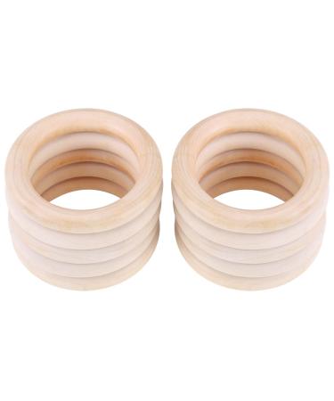 Akozon Baby Teether Toys - 10pcs Natural Wooden Teether Baby Teething Ring Wooden Bracelet DIY Craft
