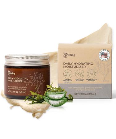 The Earthling Co. Daily Hydrating Moisturizer - Natural Moisturizing Face Cream for AM & PM - Non-comedogenic and Fragrance-free with Hyaluronic Acid for Sensitive Dry and Oily Skin (2.0 fl oz)