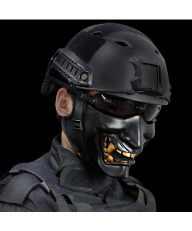 WorldShopping4U Tactical Protective Paintball Airsoft Kabuki Samurai Demon Half Face Mask - Black | Shop Internationally - Buy Online on SooperMarket.com