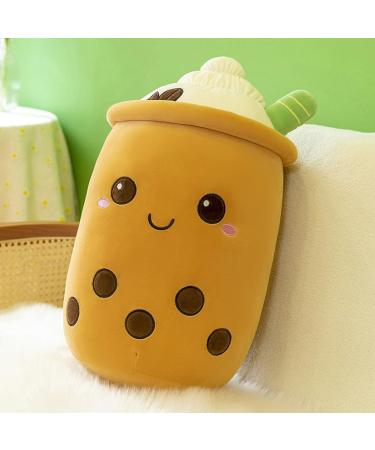SPIRTUDE 2Pcs Boba Plush Matcha Milk Tea & Ice Cream Stuffed Toy Set - Soft Squishy Pillow for Kids - 24cm - Green & Brown - Buy Online on SooperMarket.com