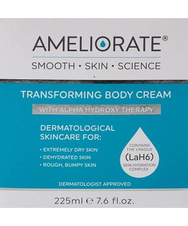Ameliorate Transforming Body Cream 225ml | Lab6 Omega Oil Shea Butter AHAs | Dermatologically tested - Buy Online on SooperMarket.com