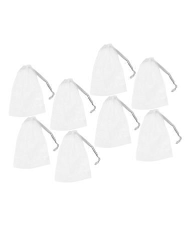 PLAFOPE 8pcs Soap Mesh Bag Soap Scrubber Pouch Drawstring Soap Pouch Foam Mesh Bag for Shower Bath Fabric 14x10cm Dark Grey