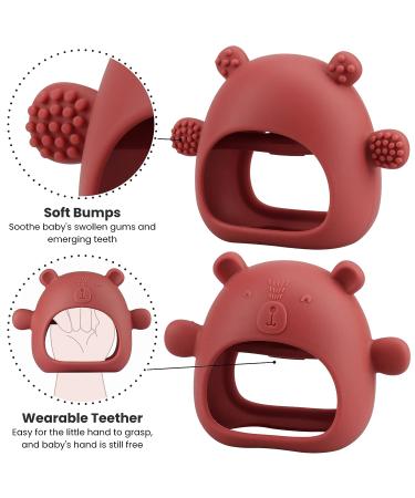 Kalovin Never Drop Silicone Baby Teething Toy - Cloudy Mauve | Anti-Dropping Wrist Teether for Infants & Toddlers (3+ Months) - Buy Online on SooperMarket.com