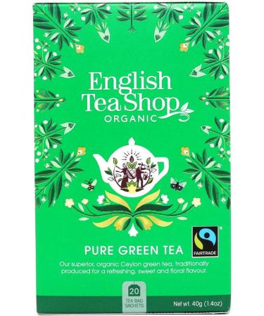 English Tea Shop Pure Green Tea - 20 Tea Bag Sachets 40g - 20 Count Pack - Organic Green Tea - Buy Online on SooperMarket.com