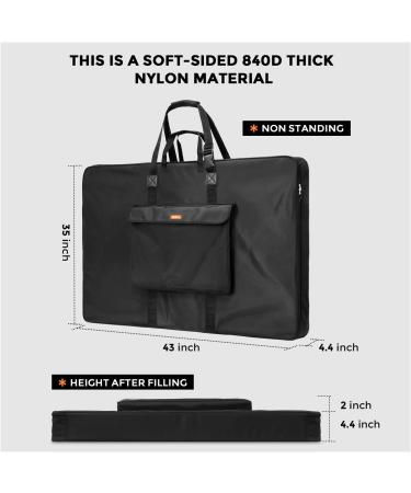 Nicpro Large Art Portfolio Bag 35x43 Inches - Waterproof Nylon Storage Case for Artwork, Sketches, Drawings - Shoulder Strap for Easy Carrying - Ideal for Artists, Photographers, and Designers - Buy Online on SooperMarket.com
