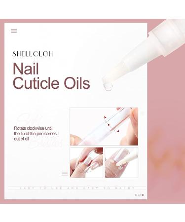 Shelloloh Cuticle Oil Set - Nourishing Dry Cuticles, 5 Flavor Revitalizer Pen with Soft Brush - 10pc Nail Care Kit - Buy Online on SooperMarket.com