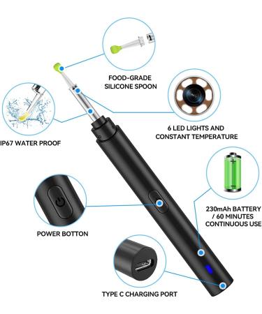 HD Ear Wax Removal Kit with Otoscope Camera for Adults & Kids - Ear Cleaner Tool Set with LED Light and Storage Bag - White - Buy Online on SooperMarket.com