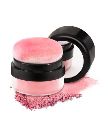Loose Powder Blush Air Cushion Blush  Natural Blusher Face Blush Blush Cushion with Puff for Cheek  Soft Blusher Face Powder for Cheeks  Silky Smooth & High Pigmented  Easy to Blend & Carry (01 Coral Red)