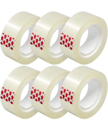 6 Rolls Transparent Tape Refills  Clear Tape  Hand Tearable  3/4 x 1000 Inches  Glossy Gift Wrapping Tape for Dispenser  Office  School  Home