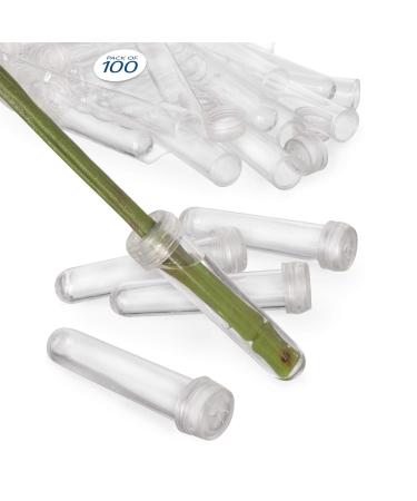 Floral Water Tubes/Vials for Flower Arrangements by Royal Imports Clear - 3 (1/2 Opening) - Standard - 100/Pack - w/Caps 3 3 Clear-standard