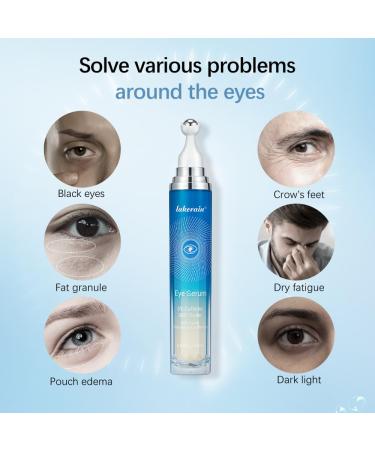 Under Eye Cream with 5% Caffeine & Retinol - Dark Circle Treatment Anti-Aging Serum with 360 Massage Roller for Bags Wrinkles & Puffiness - Buy Online on SooperMarket.com