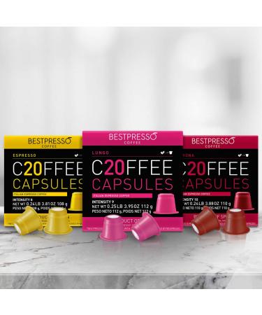 Bestpresso Coffee 120 Pod Variety Pack for Nespresso Original Machine - Certified Genuine Espresso Pods - Buy Online on SooperMarket.com